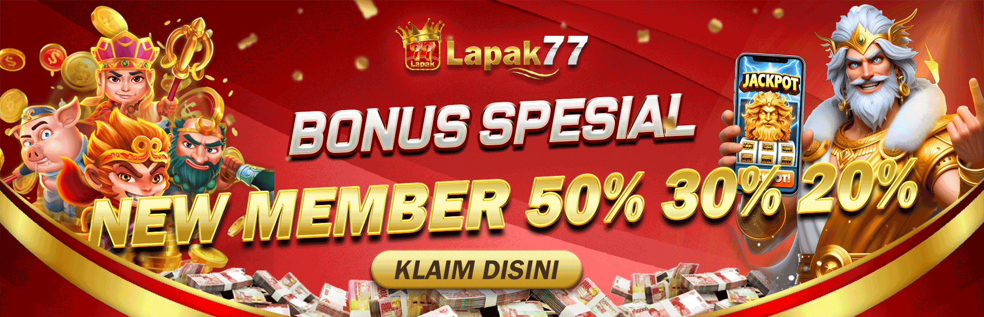 SPECIAL BONUS NEW MEMBER SLOT 50% 30% 20%